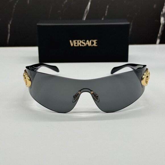 NEW VERSACE VE2280 1002/87 UNISEX BLACK VERSACE SUNGLASSES VE2280 100287 - Picture 1 of 12